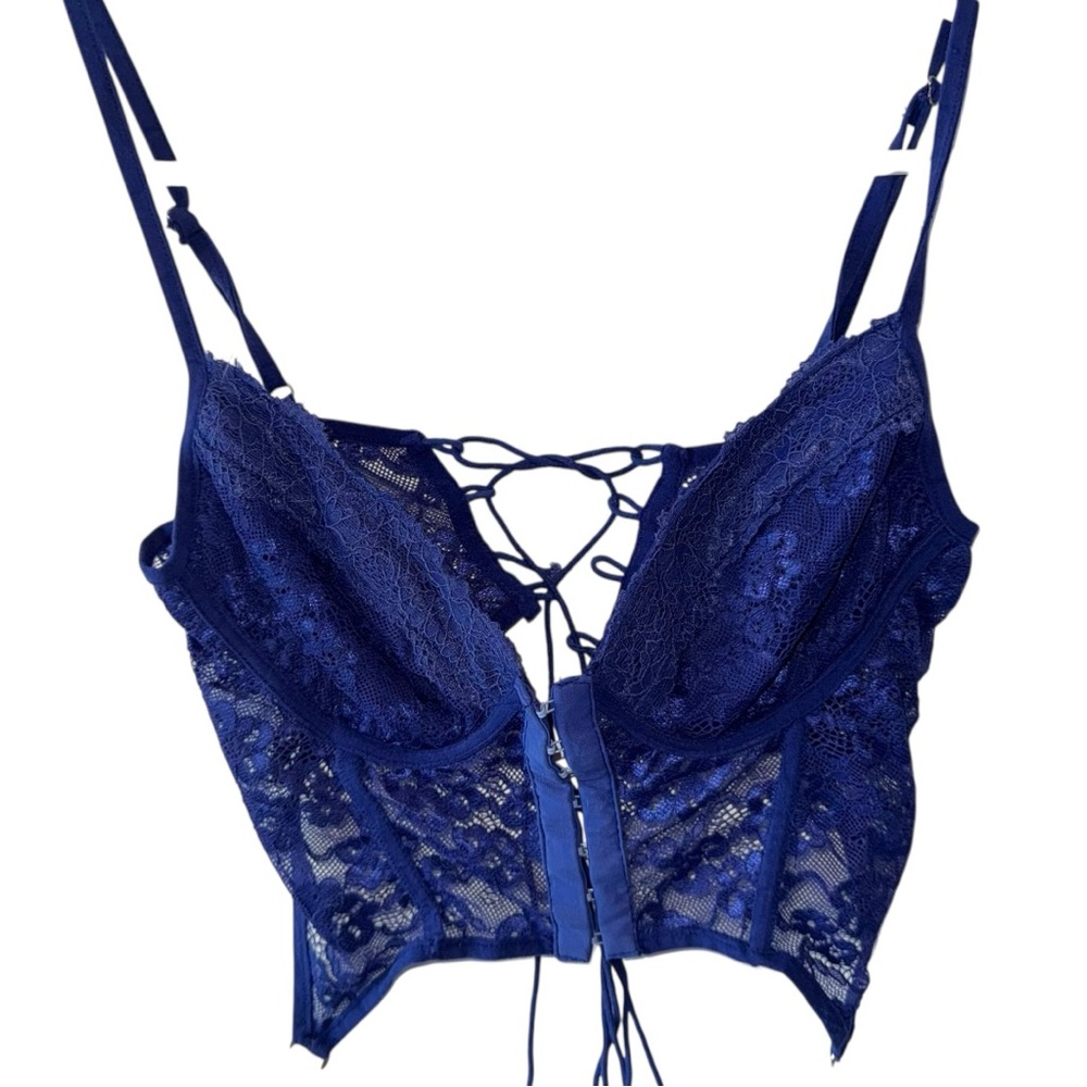 Princess Polly Elegant Blue Lace Bralette